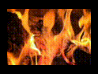 Burning briquettes